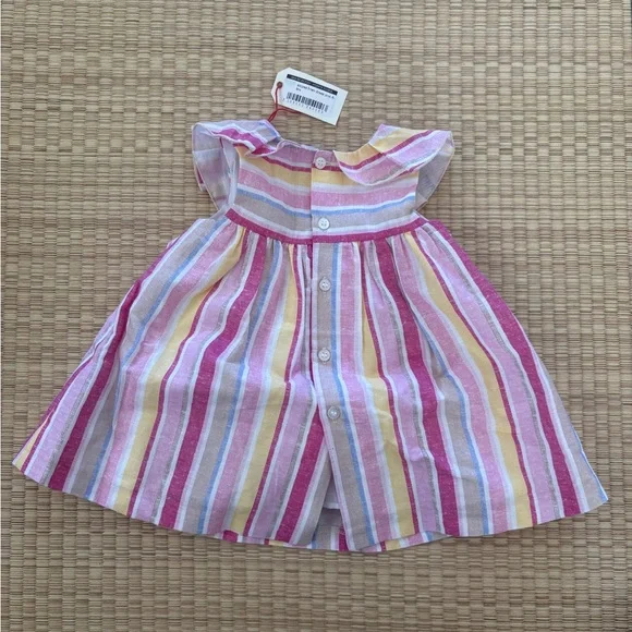Mayoral Pink and Yellow Striped Kids Dress - Picture 2 of 4